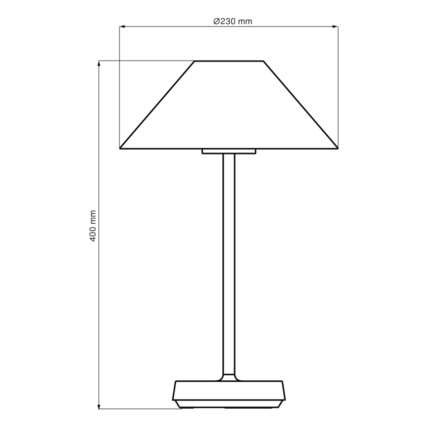 Dimmbare LED-Touch-Tischleuchte für den Outdoor-Bereich SERENGETI LED/3,4W/5V USB 3600 mAh IP44 schwarz