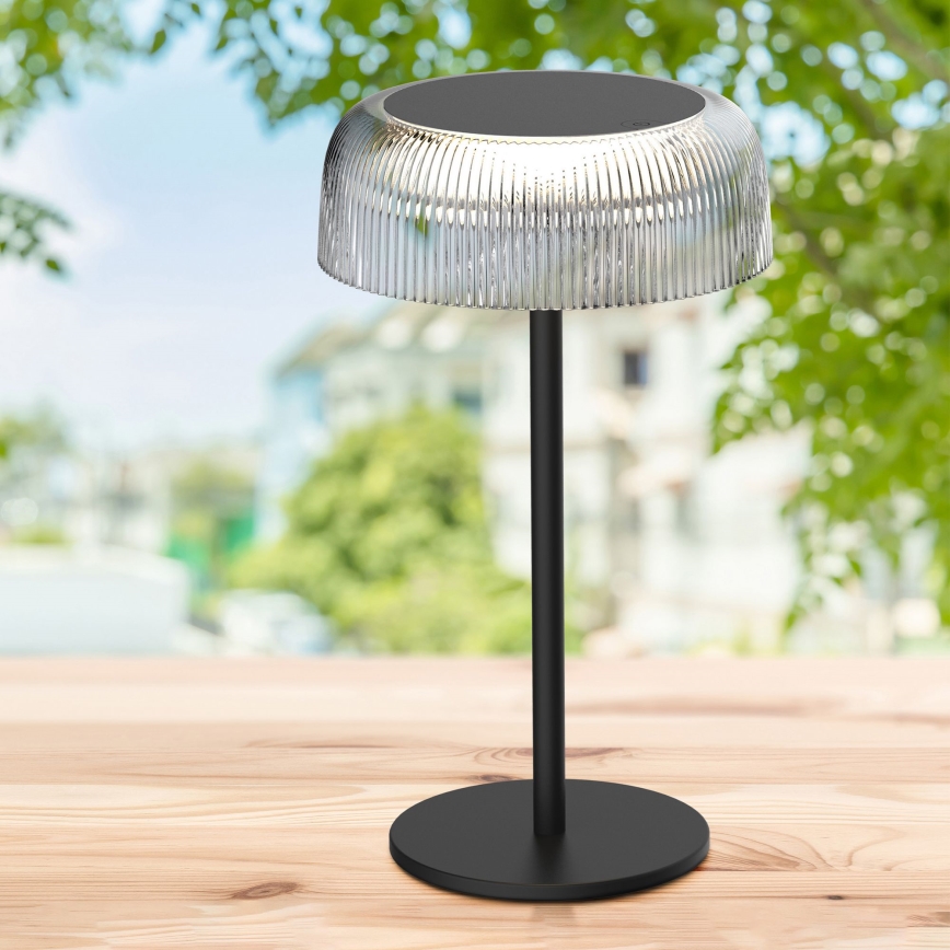 Dimmbare LED-Touch-Tischleuchte für den Outdoor-Bereich TRYPOLIS LED/2W/5V USB 1800 mAh IP44 schwarz