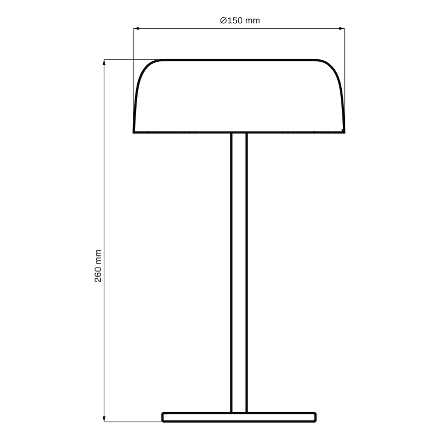Dimmbare LED-Touch-Tischleuchte für den Outdoor-Bereich TRYPOLIS LED/2W/5V USB 1800 mAh IP44 schwarz