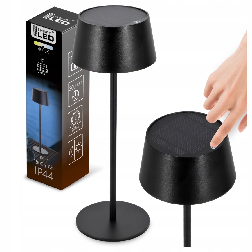 Dimmbare LED-Touch-Solarlampe LED/3W/5V USB 1800 mAh IP44 schwarz