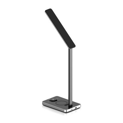 Dimmbare LED-Touch-Tischleuchte mit kabelloser Aufladung LED/7W/5V 3000-6500K USB schwarz