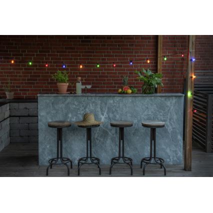 Dimmbare LED-Weihnachtskette für den Außenbereich BIERGARTEN 20xLED 14,75 m IP44 mehrfarbig