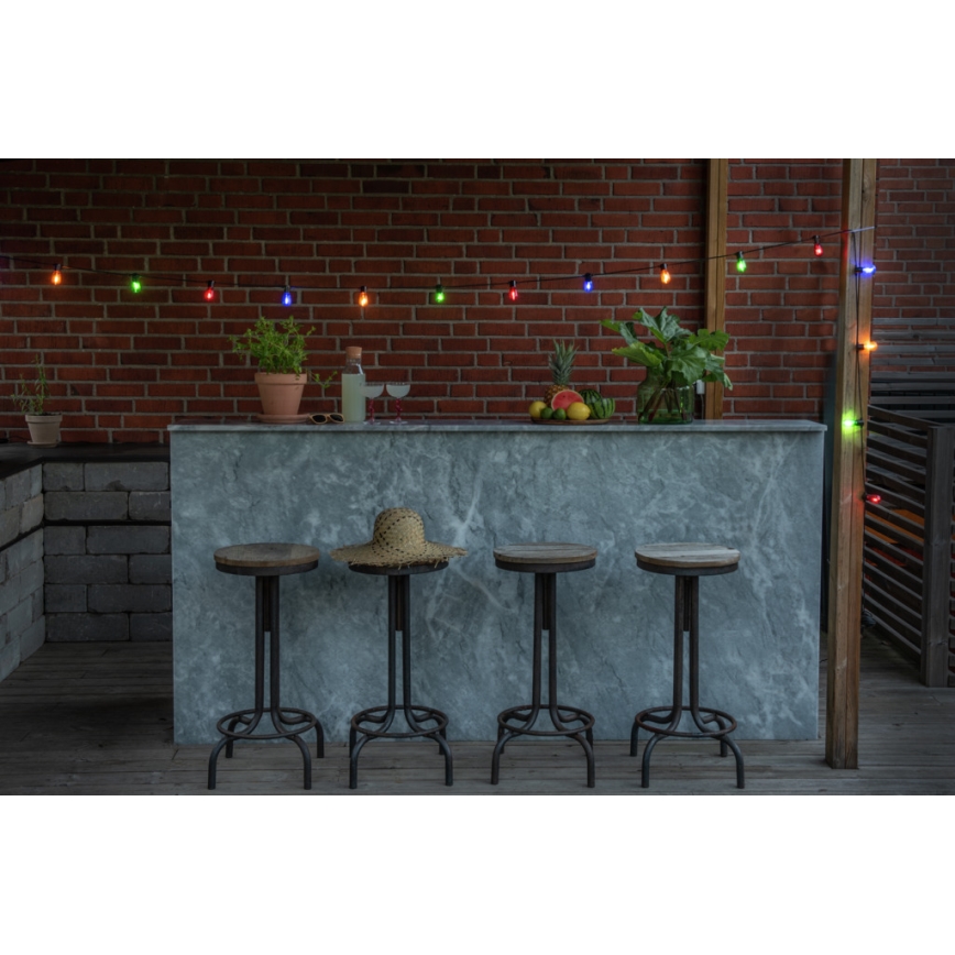 Dimmbare LED-Weihnachtskette für den Außenbereich BIERGARTEN 20xLED 14,75 m IP44 mehrfarbig