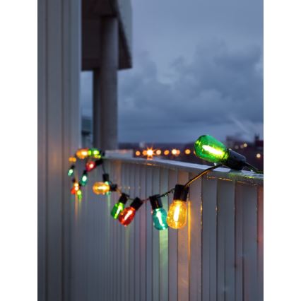 Dimmbare LED-Weihnachtskette für den Außenbereich BIERGARTEN 20xLED 14,75 m IP44 mehrfarbig