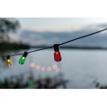 Dimmbare LED-Weihnachtskette für den Außenbereich BIERGARTEN 20xLED 14,75 m IP44 mehrfarbig