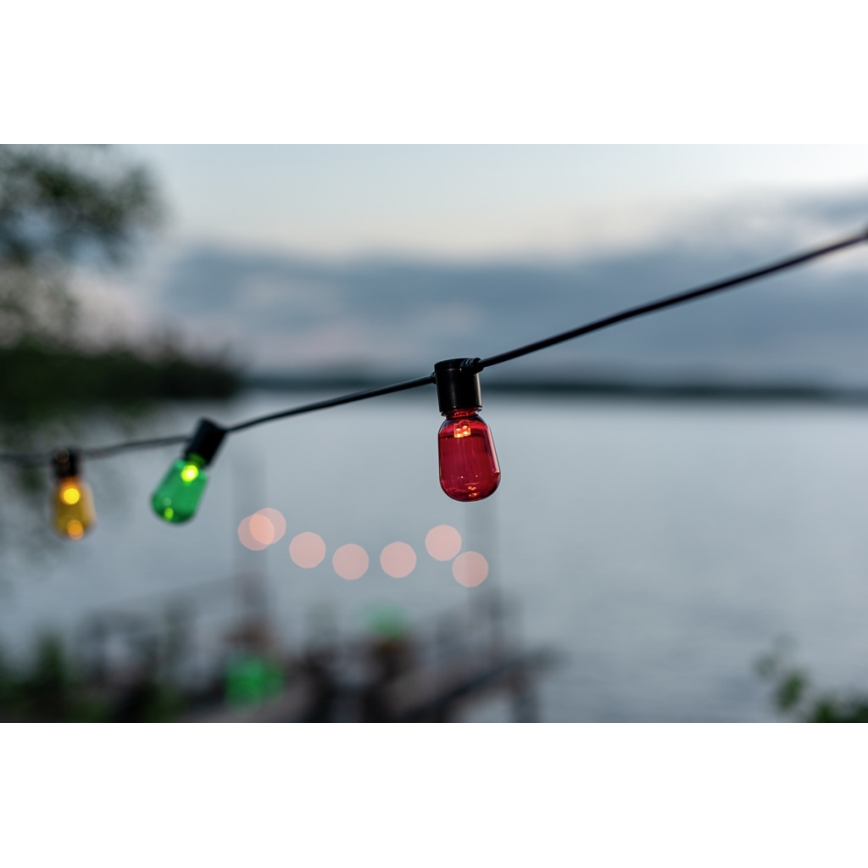Dimmbare LED-Weihnachtskette für den Außenbereich BIERGARTEN 20xLED 14,75 m IP44 mehrfarbig
