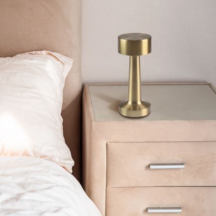 LED-dimmbare Touch-Tischlampe SIMPLY LED/5V 2700/4000/6500K 800 mAh gold