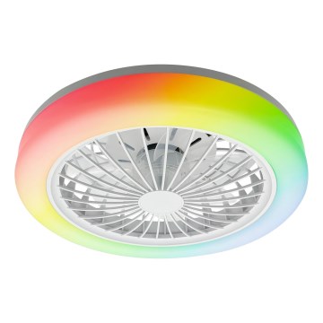 Dimmbare RGBW-LED-Deckenleuchte mit integriertem Ventilator ZAMBIA LED/24W/230V 3000-6500K weiß + Fernbedienung