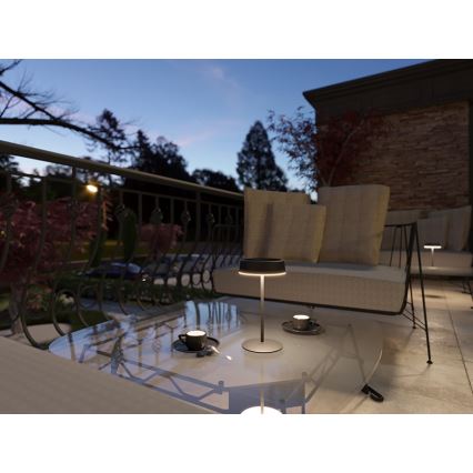 Dimmbare, solaraufladbare LED-Tischlampe VIVIEN LED/3W/5V 2700K 1600 mAh IP54 schwarz