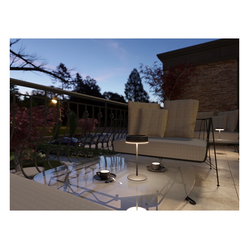 Dimmbare, solaraufladbare LED-Tischlampe VIVIEN LED/3W/5V 2700K 1600 mAh IP54 schwarz