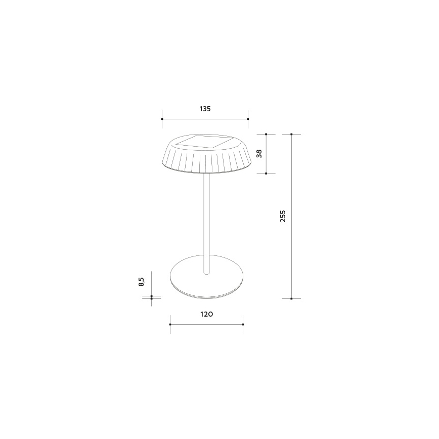 Dimmbare, solaraufladbare LED-Tischlampe VIVIEN LED/3W/5V 2700K 1600 mAh IP54 schwarz
