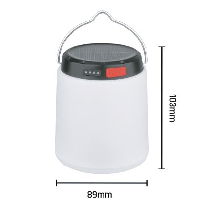 Dimmbare, tragbare, solaraufladbare LED-Lampe LUMINA TUBO LED/5V 800 mAh