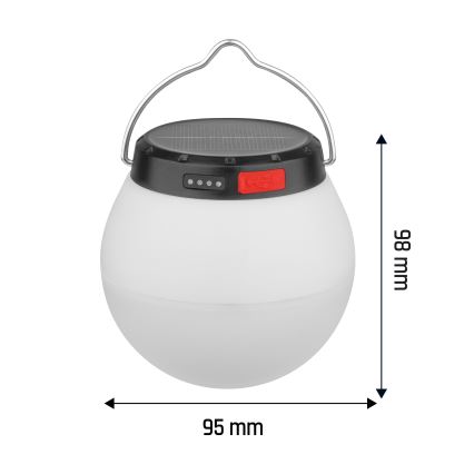 Dimmbare, tragbare, solarbetriebene und wiederaufladbare LED-Lampe LUMINA ORB LED/5V 800 mAh