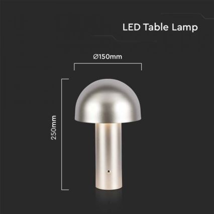 Dimmbare aufladbare LED-Touch-Tischleuchte LED/1W/5V 3000-6000K 1800 mAh golden