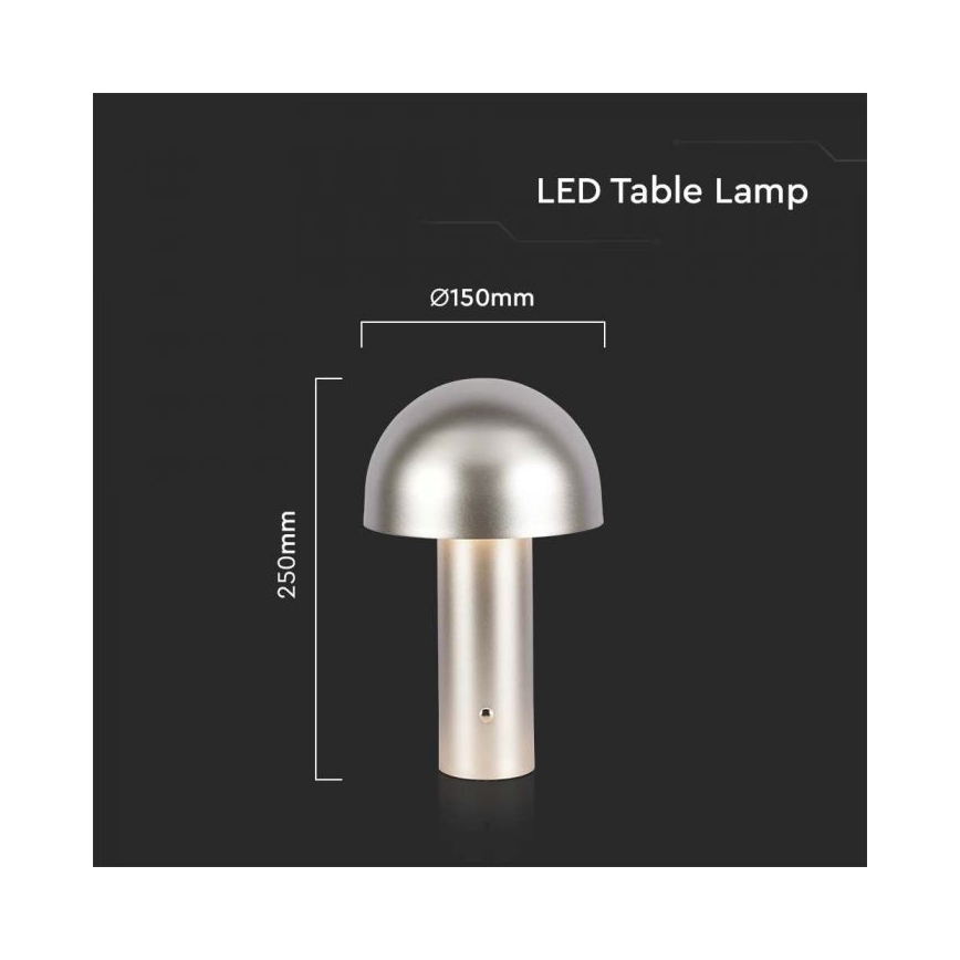 Dimmbare aufladbare LED-Touch-Tischleuchte LED/1W/5V 3000-6000K 1800 mAh golden