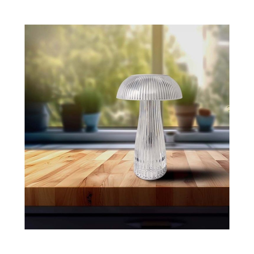 Dimmbare aufladbare LED-Touch-Tischleuchte LED/1W/5V 3000-6000K 1800 mAh klar
