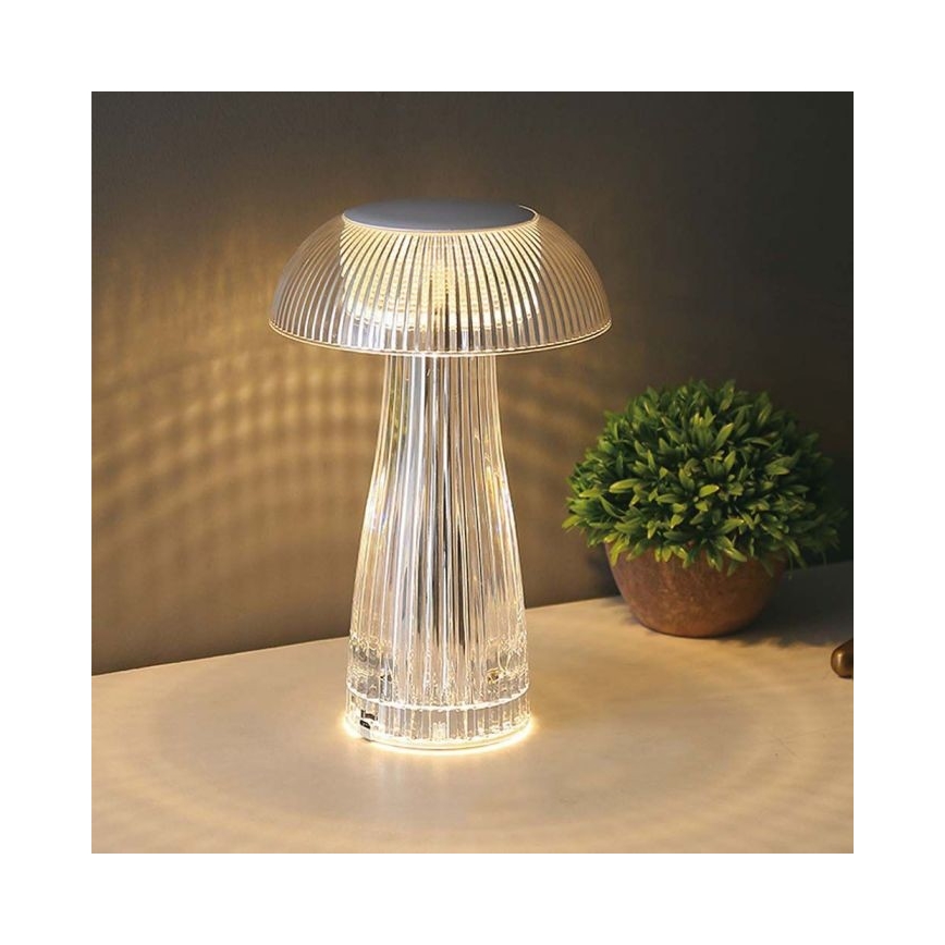 Dimmbare aufladbare LED-Touch-Tischleuchte LED/1W/5V 3000-6000K 1800 mAh klar