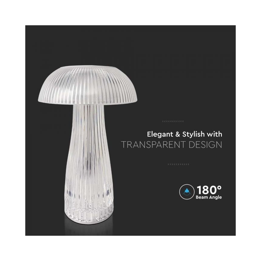 Dimmbare aufladbare LED-Touch-Tischleuchte LED/1W/5V 3000-6000K 1800 mAh klar
