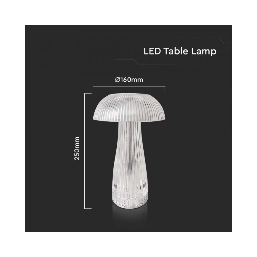 Dimmbare aufladbare LED-Touch-Tischleuchte LED/1W/5V 3000-6000K 1800 mAh klar