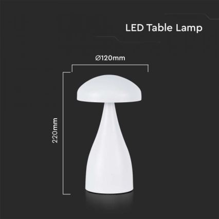 Dimmbare aufladbare LED-Touch-Tischleuchte LED/1W/5V 3000-6000K 1800 mAh weiß