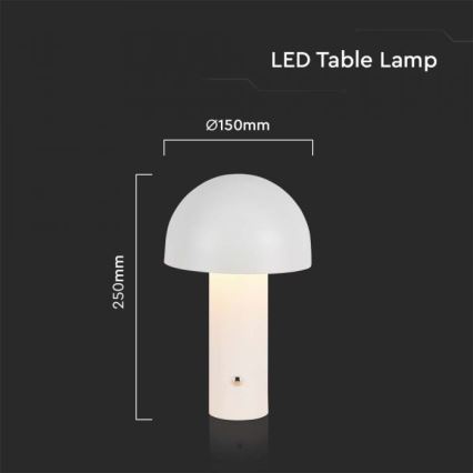 Dimmbare aufladbare LED-Touch-Tischleuchte LED/1W/5V 3000-6000K 1800 mAh weiß