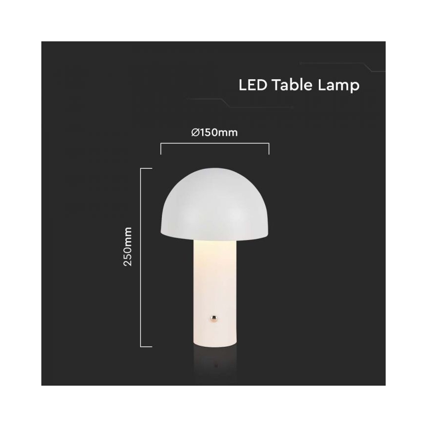 Dimmbare aufladbare LED-Touch-Tischleuchte LED/1W/5V 3000-6000K 1800 mAh weiß