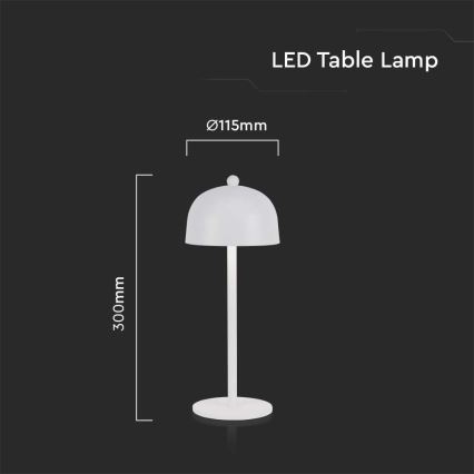 Dimmbare aufladbare LED-Touch-Tischleuchte LED/1W/5V 3000-6000K 1800 mAh weiß