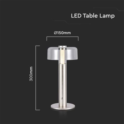 Dimmbare aufladbare LED-Touch-Tischleuchte LED/1W/5V 3000K 1800 mAh golden