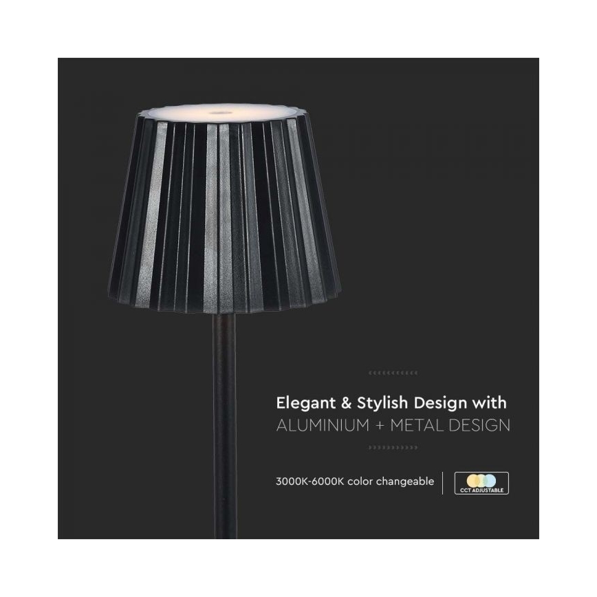 Dimmbare aufladbare LED-Touch-Tischleuchte LED/4W/5V 3000-6000K 1800 mAh schwarz