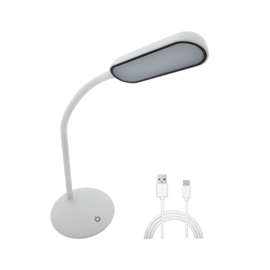 Dimmbare und flexible LED-Tischleuchte mit Touch-Funktion LED/6W/5V USB 1200 mAh weiß