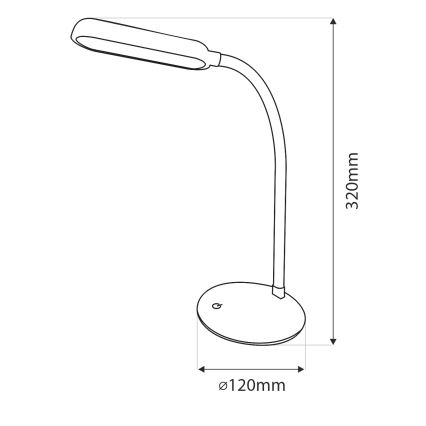 Dimmbare und flexible LED-Tischleuchte mit Touch-Funktion LED/6W/5V USB 1200 mAh weiß