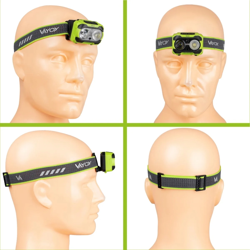 LED-dimmbare, wiederaufladbare Stirnlampe mit Sensor und rotem Licht LED/10W/5V/3xAAA IP44 600 lm 1200 mAh