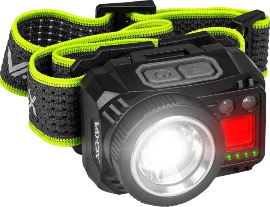 Dimmbare, wiederaufladbare LED-Stirnlampe mit Sensor und rotem Licht LED/6W/5V/3xAAA IP66 500 lm 1200 mAh