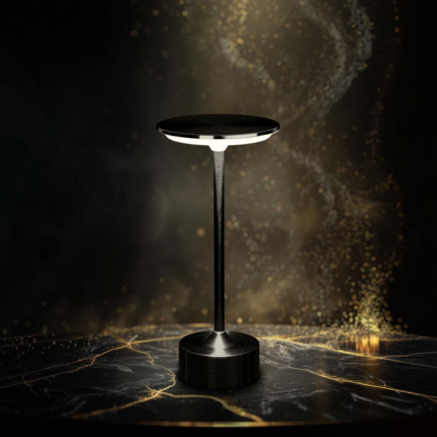 LED-dimmbare wiederaufladbare Tischlampe NEW YORK LED/1,8W/5V 2700K/4000K/6500K 1200 mAh schwarz