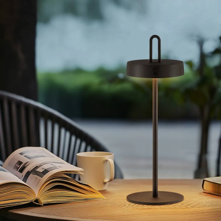 Dimmbare, wiederaufladbare Touch-LED-Tischleuchte für den Außenbereich SHINE LED/1,5W/3,7V 3000 mAh IP44 schwarz