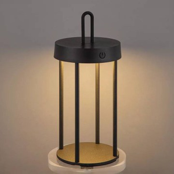 Dimmbare, wiederaufladbare Touch-Außen-Tischlampe GENTLE LED/1,5W/3,7V 3000 mAh IP44 schwarz