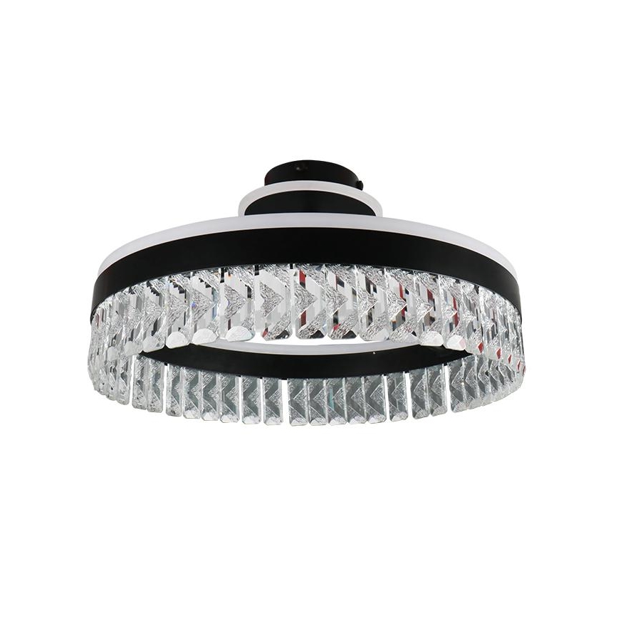 Dimmbarer LED-Kristall-Aufbaukronleuchter LED/75W/230V 3000-6500K schwarz + Fernbedienung
