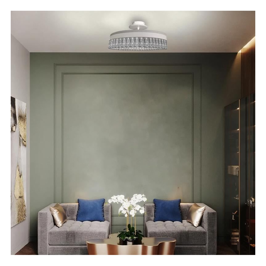 Dimmbarer LED-Kristall-Aufbaukronleuchter LED/75W/230V 3000-6500K weiß + Fernbedienung