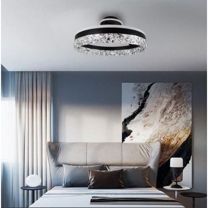Dimmbarer LED-Aufbaukronleuchter LED/86W/230V 3000-6500K schwarz + Fernbedienung