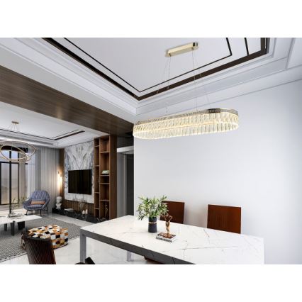 LED dimmbarer Kristall-Kronleuchter an Drahtseil THALIA LED/50W/230V 3000-6000K + Fernbedienung