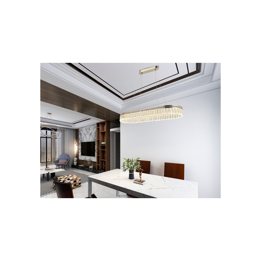 LED dimmbarer Kristall-Kronleuchter an Drahtseil THALIA LED/50W/230V 3000-6000K + Fernbedienung