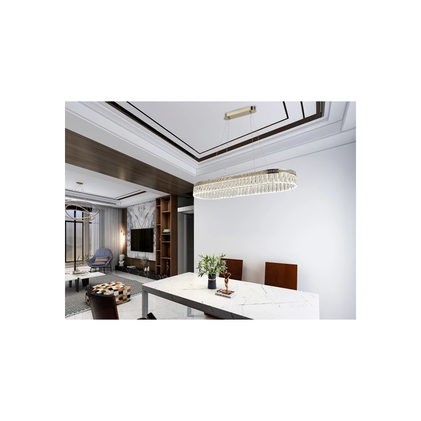 LED dimmbarer Kristall-Kronleuchter an Drahtseil THALIA LED/50W/230V 3000-6000K + Fernbedienung