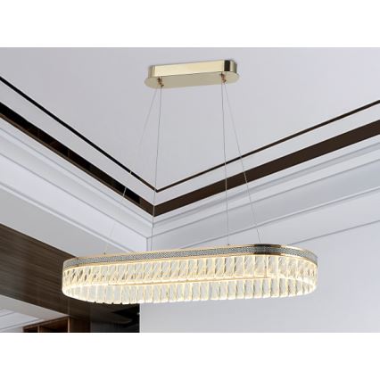 LED dimmbarer Kristall-Kronleuchter an Drahtseil THALIA LED/50W/230V 3000-6000K + Fernbedienung