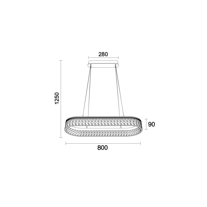 LED dimmbarer Kristall-Kronleuchter an Drahtseil THALIA LED/50W/230V 3000-6000K + Fernbedienung