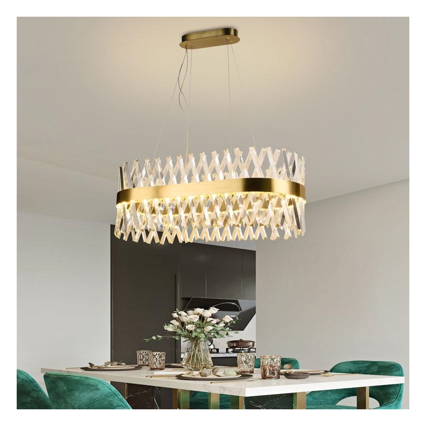 Dimmbarer LED-Kristall-Kronleuchter an Schnur LED/90W/230V 3000-6500K + Fernbedienung