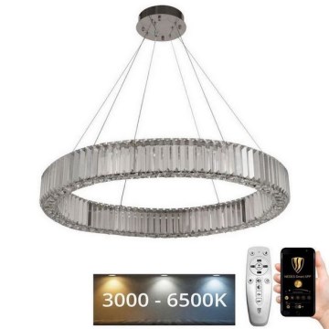 Dimmbarer LED-Kristallkronleuchter an einer Aufhängung LED/50W/230V 3000-6500K glänzendes Chrom + Fernbedienung