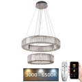 Dimmbarer LED-Kristallkronleuchter an einer Aufhängung LED/65W/230V 3000-6500K glänzendes Chrom + Fernbedienung