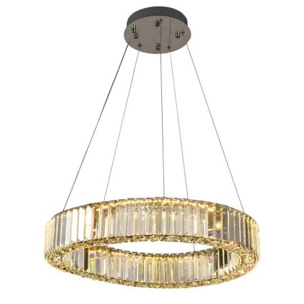 Dimmbarer LED-Kristallkronleuchter an einer Aufhängung LED/40W/230V 3000-6500K glänzendes Chrom + Fernbedienung