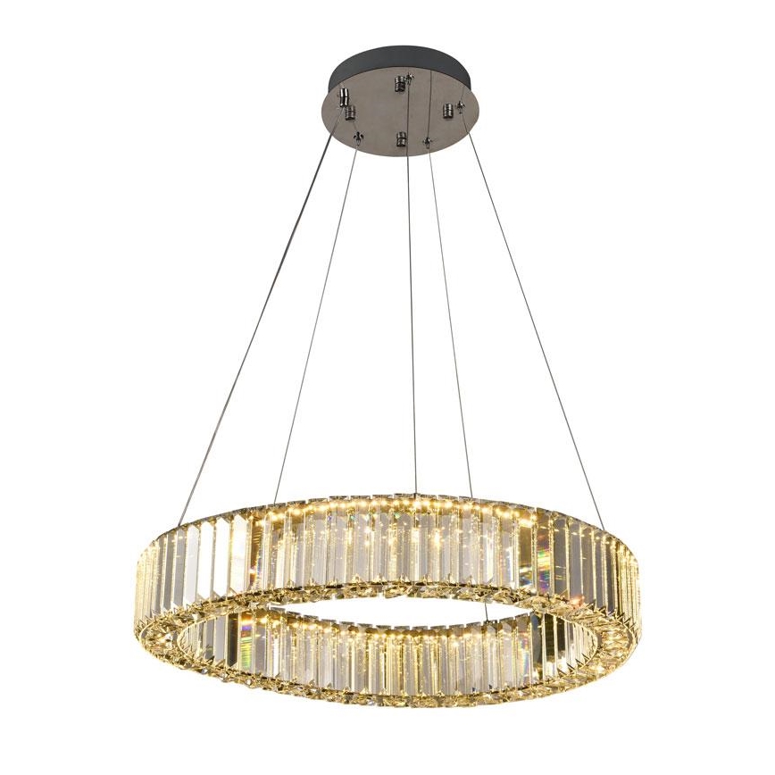Dimmbarer LED-Kristallkronleuchter an einer Aufhängung LED/40W/230V 3000-6500K glänzendes Chrom + Fernbedienung