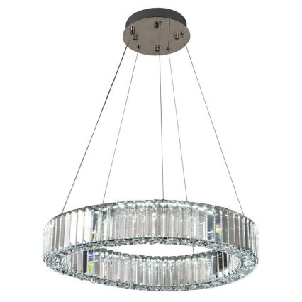 Dimmbarer LED-Kristallkronleuchter an einer Aufhängung LED/40W/230V 3000-6500K glänzendes Chrom + Fernbedienung